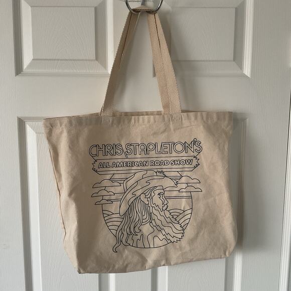 Chris Stapleton All American Road Show Canvas Tote Bag Tour Band Country VIP - Picture 1 of 3